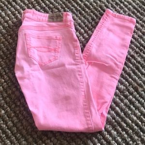 Abercrombie and Fitch hot pink jeans